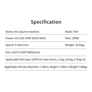 Innovative Stable Fast Air Column Production Adjustable Inflation Automatic Air Filling Machine - Product Image 4
