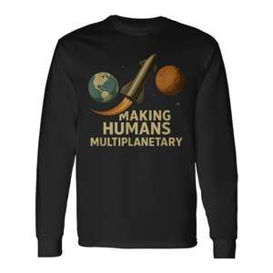 T-shirt à manches longues Making Humans Multiplanetary Science Space Exploration - Product Image 1