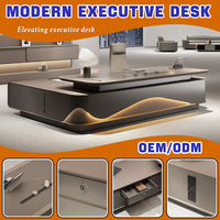 Design Luxe Léger Mobilier de Bureau Table Exécutive E1 en Bois de Haute Qualité pour PDG avec Prise Intégrée pour Bâtiments de Bureaux
