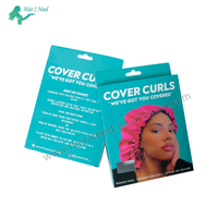 Emballage de bonnet personnalisé de luxe conception libre Boîte de bonnet en satin pour cheveux avec fenêtre