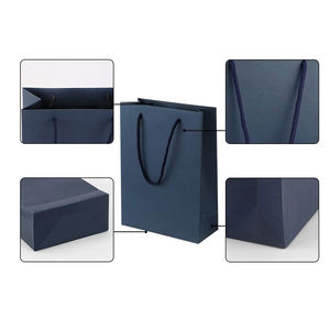 주문 로고 우수한 포장 상품 소매 쇼핑 손 부대를 위한 감색 큰 Kraft 호화스러운 선물 상자 - Product Image 3