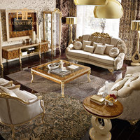 Lit double en bois sculpté de style classique européen, capitonné en velours, taille king size, mobilier royal de luxe pour hôtel et villa