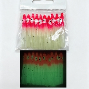Neu: 4cm 10 Stück/Beutel Bunte Leuchtende Angelköder, Bionische Tintenfisch-Imitate, Mini-Oktopus-Röcke, Künstliche Weichköder für Wolfsbarsch und Makrele - Product Image 3