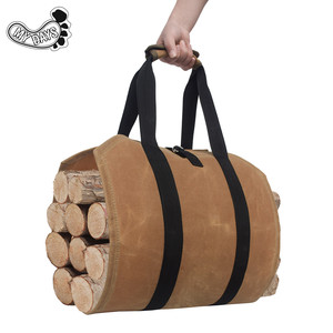 My Days Firewood Storage <b>Bag</b> Waxed <b>Canvas</b> Waterproof Outdoor Logging <b>Bag</b> <b>Large</b> Capacity Carrying <b>Bag</b> - Product Image 3