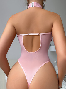 Body de Lencería Sexy con Malla y Encaje Floral 3D Transparente para Mujer, Elegante y Erótico, de una Pieza, Venta al por Mayor - Product Image 6