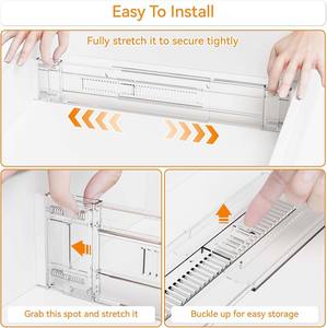 Organiseur de tiroir extensible à 8 compartiments, prix bas, réglable, séparateurs en plastique transparent, moderne, écologique, multifonctionnel - Product Image 3