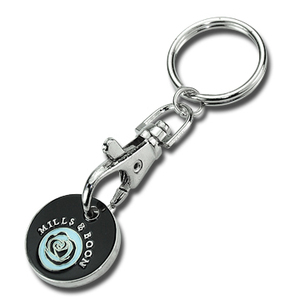 Porte-clés en métal avec logo personnalisé, jeton de chariot de supermarché avec anneau porte-clés - Product Image 3