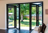 Porte pliante en verre à 3 panneaux avec accessoires, en maille plissée, conforme aux normes NFRC AS2047 et CE AS2047 TOMA