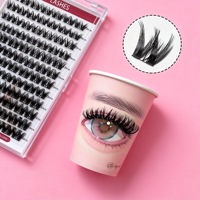 Cils en grappe professionnels résistants à l'eau et à la transpiration - Tenue forte, faux cils imperméables pour les nageurs, cils dramatiques.