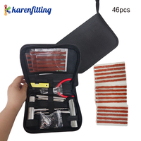 Kit de réparation d'urgence pour pneus sans chambre à air, outils de réparation de pneus durables, 24/46/62 pièces, pour la réparation de pneus de voiture, pour les dépannages sur route