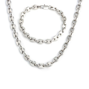 قلادة حبوب قهوة من الفولاذ المقاوم للصدأ مطلية بالذهب عيار 18 مع سلسلة صندوق قلادة بسوار سميك عصري للحفلات مقاومة للماء - Product Image 5