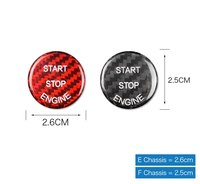 ES N-BME-047 Autocollants en fibre de carbone pour bouton de démarrage/arrêt du moteur BMW X5 X6, garniture de protection, accessoires intérieurs pour modèles de voitures E81 E87 E90