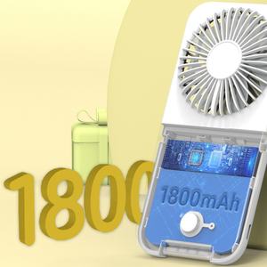 Ventilateur portable fin et léger de 1800 mAh, peut être fixé au cou avec un support de téléphone - Product Image 5