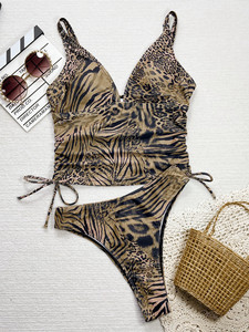 วิวิบลุค Z311ST08 ชุดฤดูร้อนสำหรับผู้หญิงชุดว่ายน้ำพิมพ์ลายเสือดาวชุดบิกินี่สองชิ้นสำหรับสุภาพสตรี - Product Image 4