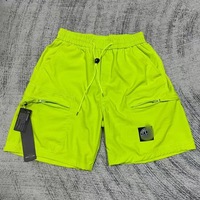 Shorts de sport décontractés pour hommes, à cordon de serrage, couleur unie, trois-quarts, coupe droite et décontractée, texture STONE, pour l'approvisionnement transfrontalier