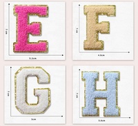 Patchs de Lettres à Paillettes en Chenille, 26 Pièces, Patchs Décoratifs Brodés pour Vêtements, Chapeaux, Veste, Jeans