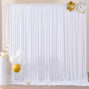 Tirai Latar Belakang Putih Bebas Kerut untuk Pernikahan, Baby Shower, Pesta Ulang Tahun, Dekorasi Latar Belakang Fotografi - Product Image 5