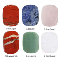 Offre Spéciale – Sous-verre ovale sculpté en cristal naturel mélangé 10x7,5 cm, pierre précieuse polie pour boissons, décoration intérieure et bien-être