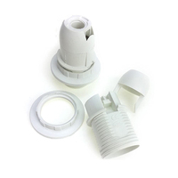 Douille de lampe rétro 250V 4A, blanc, E14, en plastique, avec anneau, douille à demi-filetage