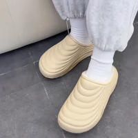 Sandal Clogs EVA Berlapis Bulu Hangat Musim Dingin, Anti Air, Anti Selip, Platform, untuk Wanita, Cocok untuk Dalam dan Luar Ruangan