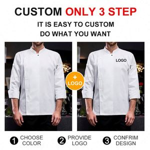Chaqueta de Chef Negra para Mujer, Chaquetas de Cocina para Hombre, Uniforme de Chef de Manga Larga - Product Image 3