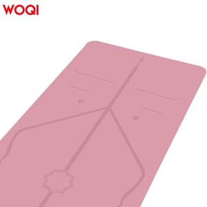 Esterilla de yoga Woqi de 6 mm de grosor, rectangular, antideslizante, para fitness, danza, uso doméstico, color melocotón - Product Image 2