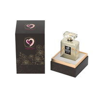 Boîte à cosmétiques et à parfums rectangulaire personnalisée en noir et or, écologique, avec estampage à chaud en feuille d'or, doublée d'une éponge, couvercle ciel et terre, cadeau