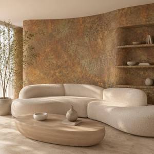 Carrelage souple en porcelaine effet <span class=keywords><strong>pierre</strong></span> calcaire dorée moderne MCM pour revêtement mural de luxe des halls <span class=keywords><strong>d</strong></span>'hôtels et des villas - Product Image 6