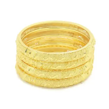 4 Piece Traditional Classic Design Women's Bangle Set Jewelry Sets Copper Based Metal High Quality Gold 18K Gold Plated