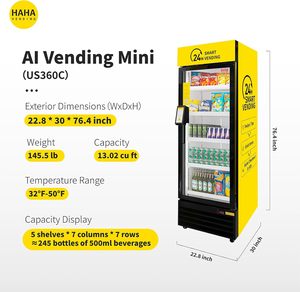 ตู้จำหน่ายเครื่องดื่มแช่เย็น HAHA Smart 245 ขวด รุ่น DC-360D-US พร้อมเครื่องอ่านบัตรแบบสัมผัส และฟังก์ชัน SDK 360 mini - Product Image 3