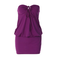 Nouvelle robe pour femme de style occidental : Col en V sexy, buste enveloppé, empiècements, détail noué, coupe ample, design découpé, mini-robe moulante