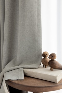 Kain gorden Linen poliester gelap tinggi, kain tirai warna abu-abu muda untuk ruang tamu Hotel kamar tidur jendela - Product Image 5