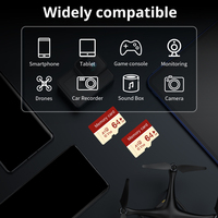 Carte mémoire en gros à bas prix, carte TF 64 Go, mini carte SD, classe 10, 128 Go, SD pour appareil photo, radio, caméra de sécurité avec adaptateur