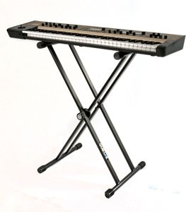 QUIK LOK - T/20 BK, support de clavier à double cadre, contreventement en acier, pieds à nivellement automatique, hauteur pliée 98 cm, noir - Product Image 2