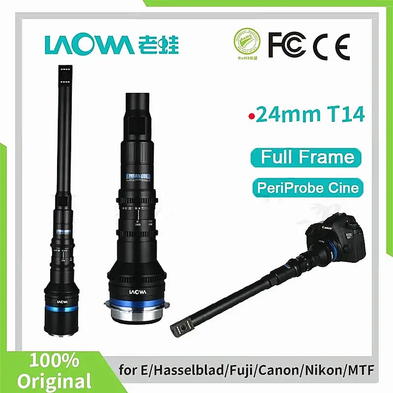 LAOWA 24mm T14-40 Full Frame 2x PeriProbe Cine Lens Covers Full Frame Format for Sony E for Canon EF Nikon F Leica L