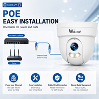 Cámara de Seguridad IP POE Wistino 4MP Camhi Pro 355 °   Cámara Domo PTZ con Visión Nocturna a Todo Color y Detección de Movimiento
