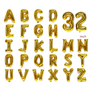 Ballons à hélium en aluminium de 16/32/40 pouces, prix de gros, bas avec lettres de l'alphabet, A-Z - Product Image 2