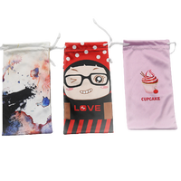 Pochette en microfibre personnalisée avec impression, sacs à double cordon, pochette pour lunettes de soleil, pochette pour lunettes optiques