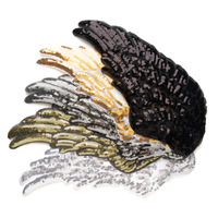 Grands patchs en tissu rayonne et polyester brodés de sequins or et argent en forme d'ailes d'ange pour la décoration de vêtements et d'extérieur