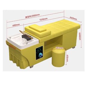 Salão mobiliário cosméticos cama transformável pedicure shampoo aço inoxidável perna spa massagem cabeça facial cabelo pé aquecedor vapor - Product Image 5