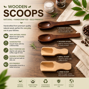 Handcrafted Wooden Scoop <b>Spoon</b> Natural Wood <b>Measuring</b> Scoop Tea Coffee Salt <b>Spoon</b> - Product Image 3