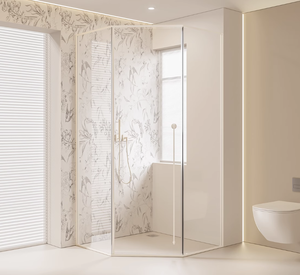 Porte de <span class=keywords><strong>douche</strong></span> en verre italien de luxe de haute qualité avec porte-serviettes Écran de baignoire pivotant rectangulaire populaire pour salle de bain - Product Image 4