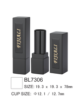 Tube à lèvres carré en aluminium noir mat minimaliste de luxe, vide, rechargeable, emballage cosmétique, logo personnalisé, vente en gros