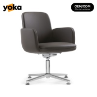 Chaise de Direction Tendance Pivotante, Cuir Premium et Base Métallique, Couleur Personnalisable Disponible pour Zone d'Accueil VIP