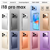 Smartphone I18 Pro Max 7,3 pouces FHD 5G LTE débloqué 16 Go 1 To Deca Core 8000 mAh Appareil photo 108 MP Android 15 Version Globale Vente en Gros