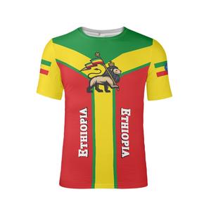 NX al aire libre Casual logotipo personalizado León patrón cuello redondo manga corta se puede bordar camiseta etíope - Product Image 6