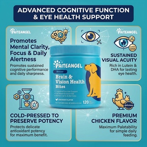 Complément Cérébral et Visuel pour Chiens Seniors – Friandises Tendres à la Lutéine, DHA et Astaxanthine – Soutien Cognitif et Stimulation Cérébrale – 120 Unités – Marque Blanche - Product Image 1