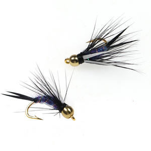Psycho Purple Prince Nymph Beadhead Crazy Prince Nymph, mouches de pêche pour la pêche à la truite et au brochet en eaux claires, idéales pour le nymphing tchèque. - Product Image 5