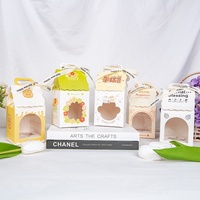 Boîte à muffins de luxe Shaher avec poignée et fenêtre transparente, impression offset, logo personnalisé, emballage alimentaire pour cupcakes, pâtisserie, cadeau