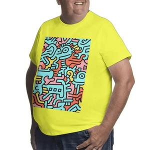 Camiseta de hombre de talla grande con imagen personalizada, ropa de calle de algodón 100%, serigrafiada con contraste de patrón de Anime y diseño 3D, diseño en blanco - Product Image 4